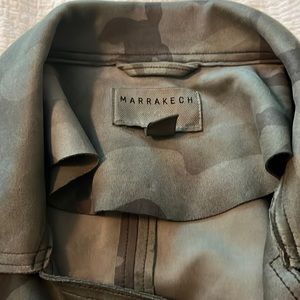 Marrakech Camo Zaharia scuba suede Moto Jacket size small new with tags